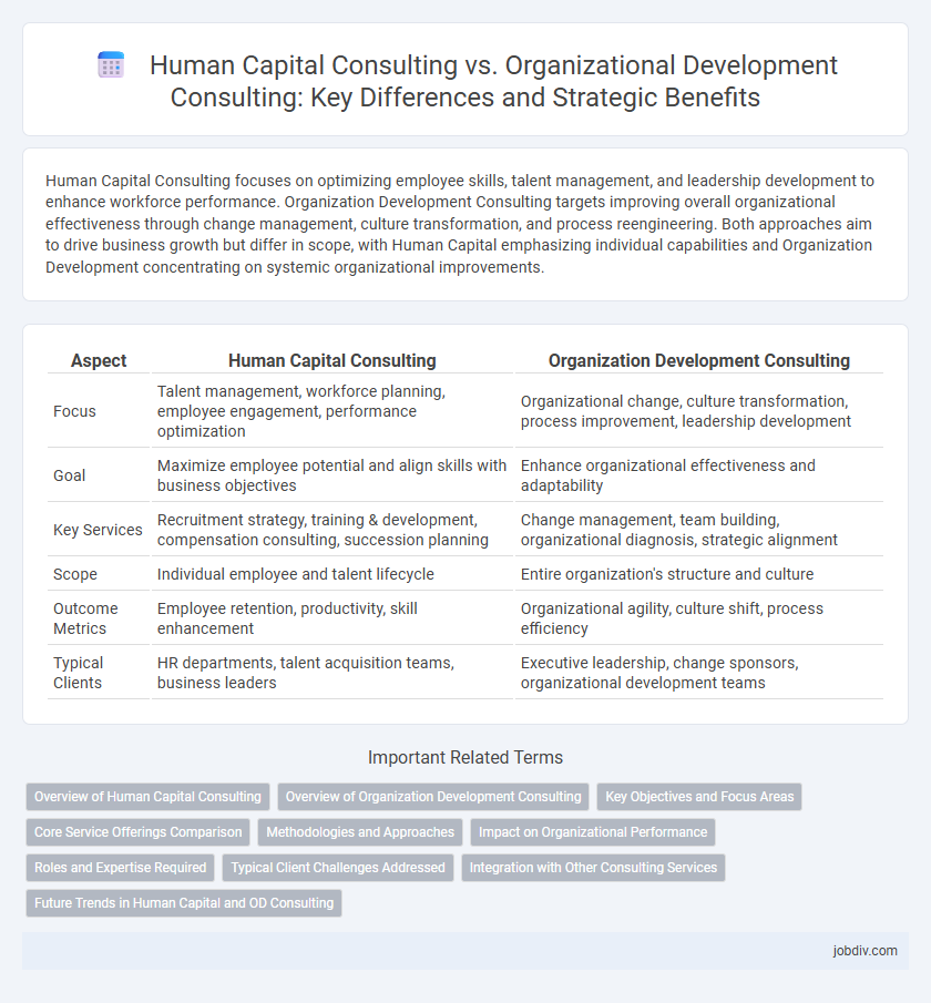Human Capital Consulting vs. Organizational Development Consulting: Key Differences and Strategic Benefits