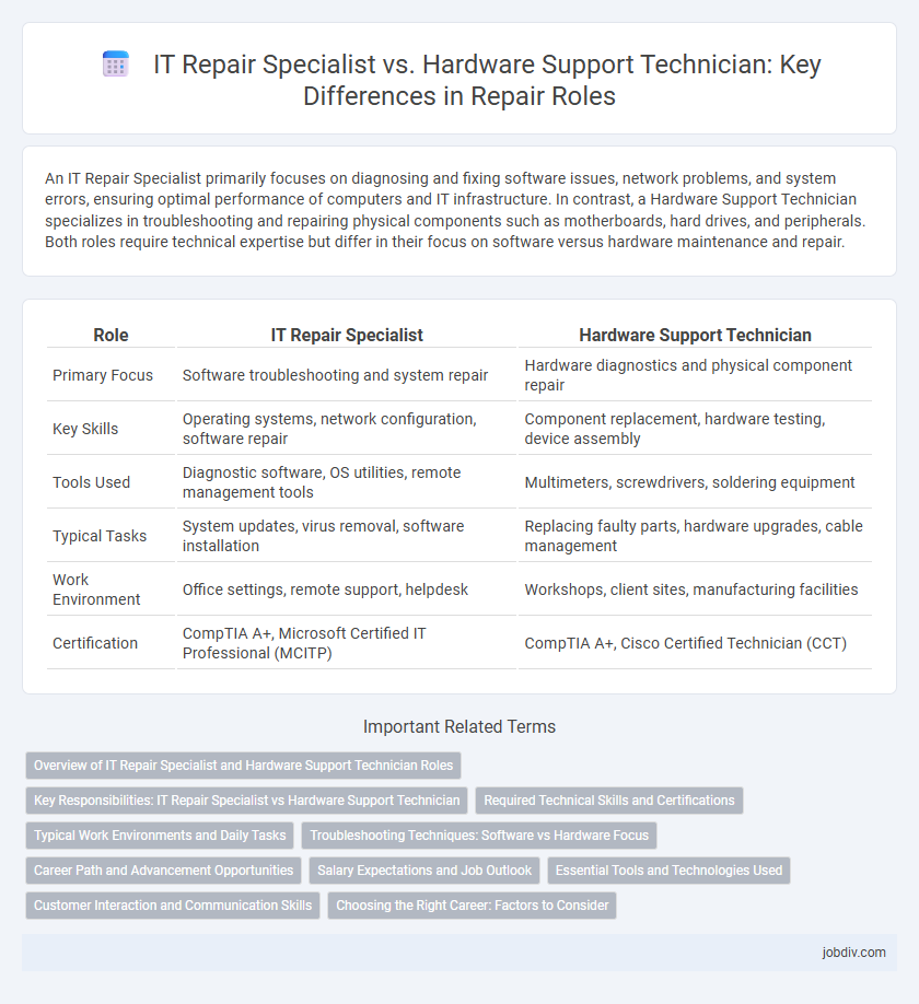 IT Repair Specialist vs. Hardware Support Technician: Key Differences in Repair Roles