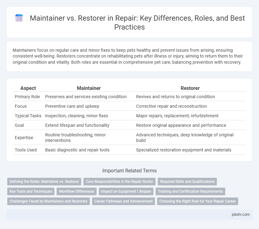 Maintainer vs. Restorer in Repair: Key Differences, Roles, and Best Practices