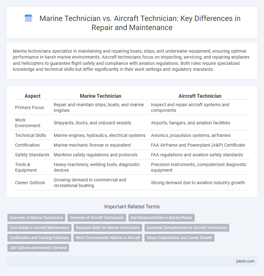 Marine Technician vs. Aircraft Technician: Key Differences in Repair and Maintenance
