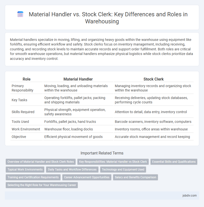 Material Handler vs. Stock Clerk: Key Differences and Roles in Warehousing
