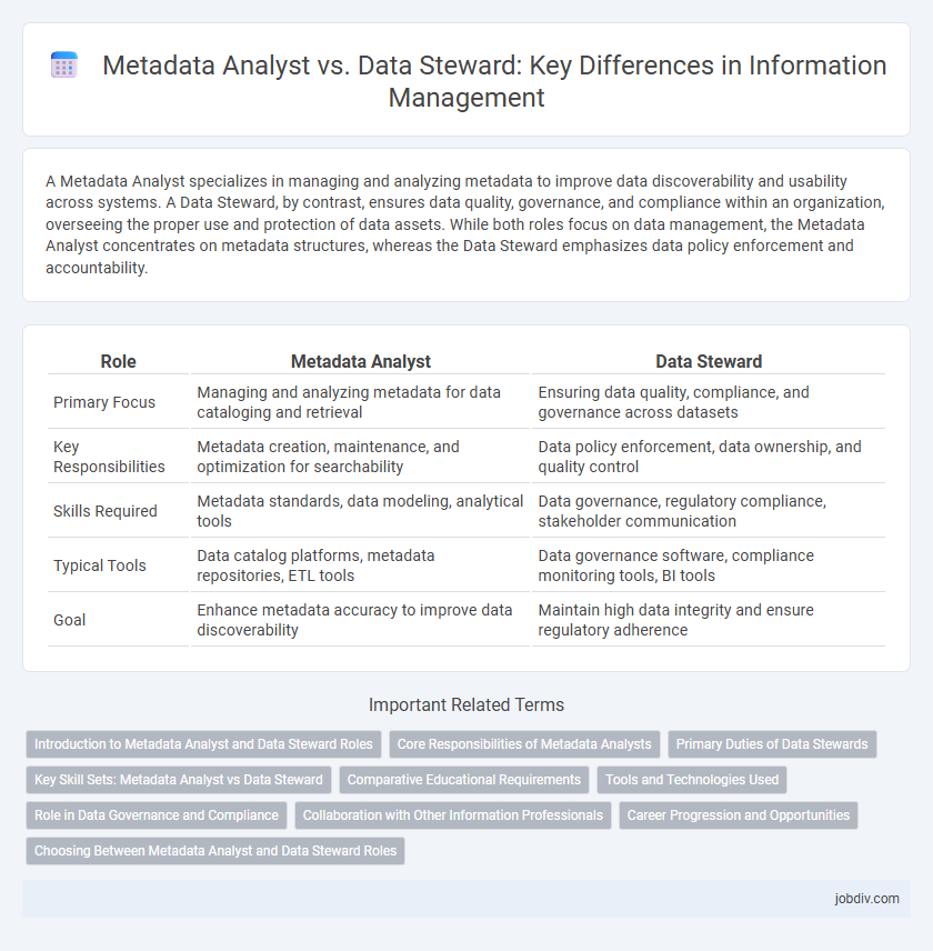 Metadata Analyst vs. Data Steward: Key Differences in Information Management