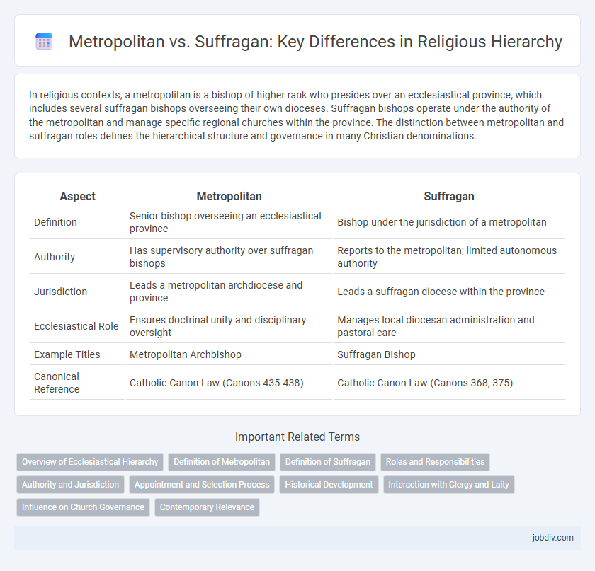 Metropolitan vs. Suffragan: Key Differences in Religious Hierarchy