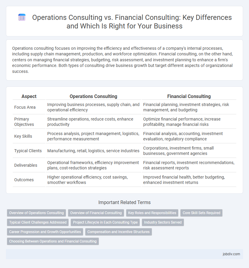 Operations Consulting vs. Financial Consulting: Key Differences and Which Is Right for Your Business