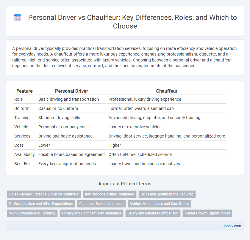 Personal Driver vs Chauffeur: Key Differences, Roles, and Which to Choose