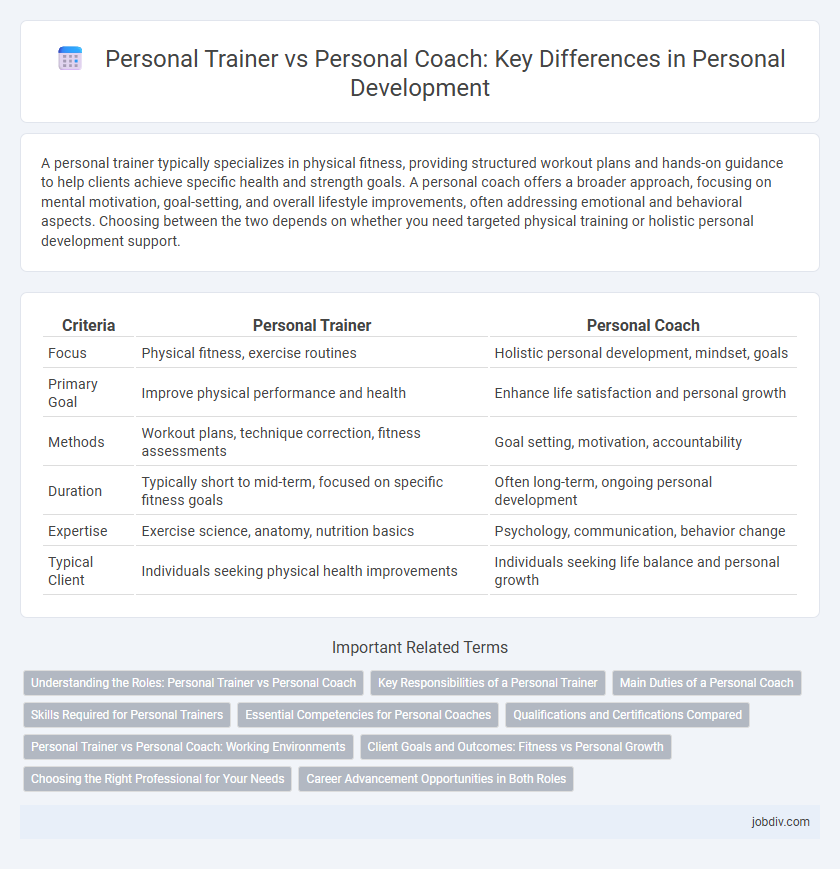 Personal Trainer vs Personal Coach: Key Differences in Personal Development