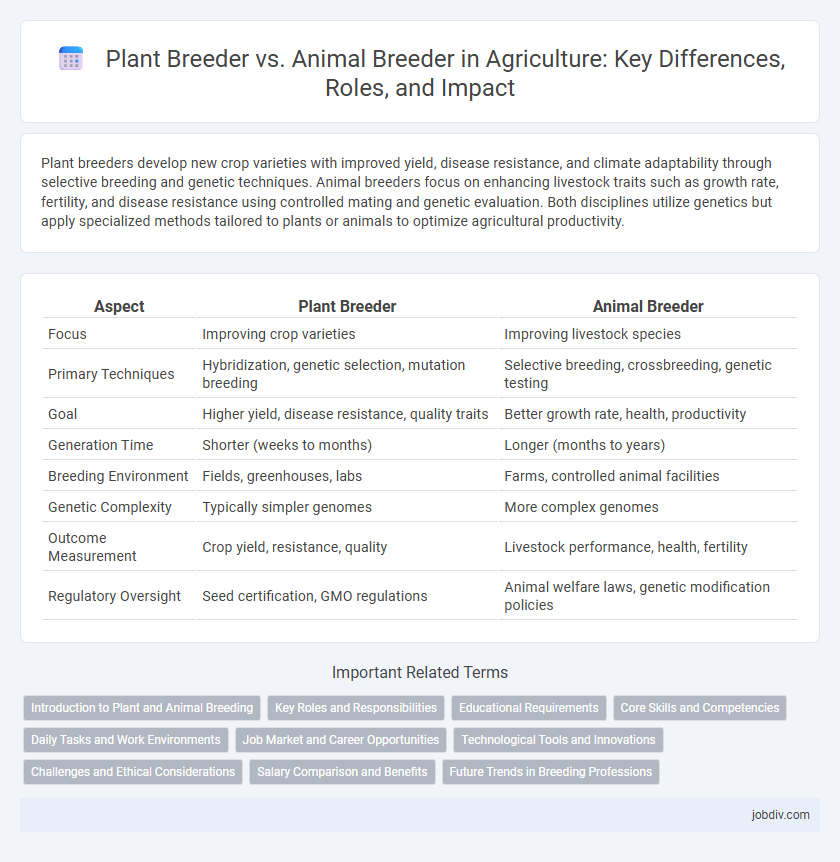 Plant Breeder vs. Animal Breeder in Agriculture: Key Differences, Roles, and Impact