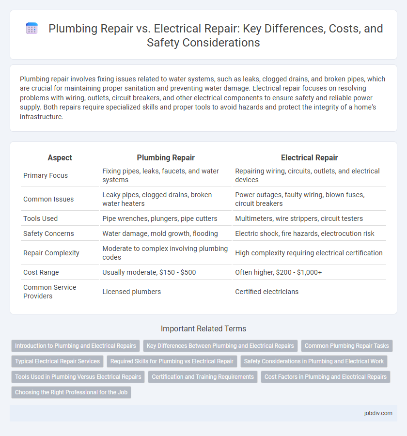 Plumbing Repair vs. Electrical Repair: Key Differences, Costs, and Safety Considerations