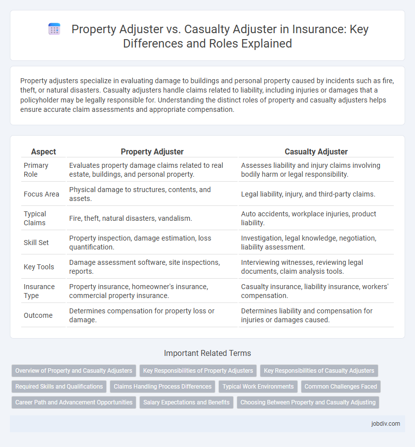 Property Adjuster vs. Casualty Adjuster in Insurance: Key Differences and Roles Explained