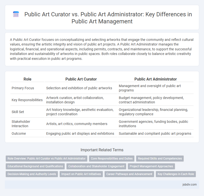 Public Art Curator vs. Public Art Administrator: Key Differences in Public Art Management