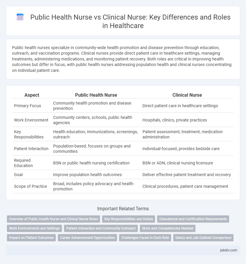 Public Health Nurse vs Clinical Nurse: Key Differences and Roles in Healthcare