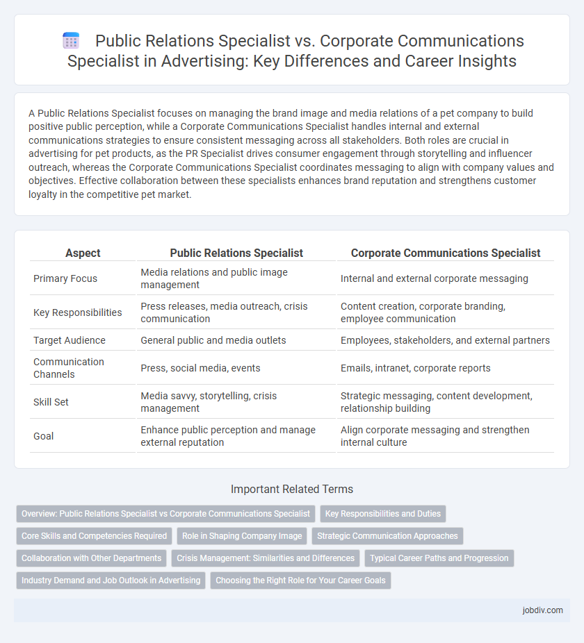 Public Relations Specialist vs. Corporate Communications Specialist in Advertising: Key Differences and Career Insights