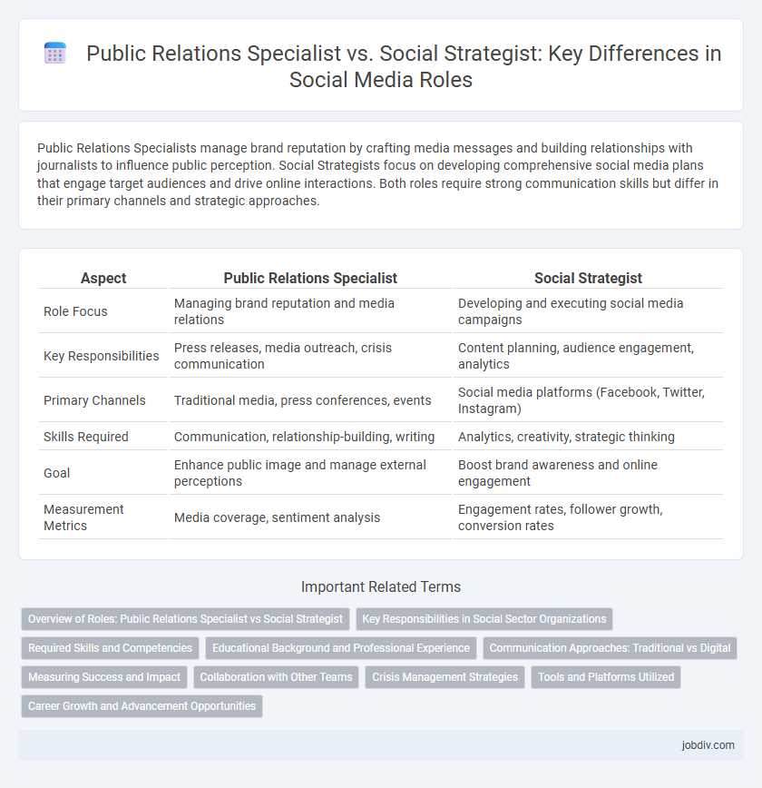 Public Relations Specialist vs. Social Strategist: Key Differences in Social Media Roles