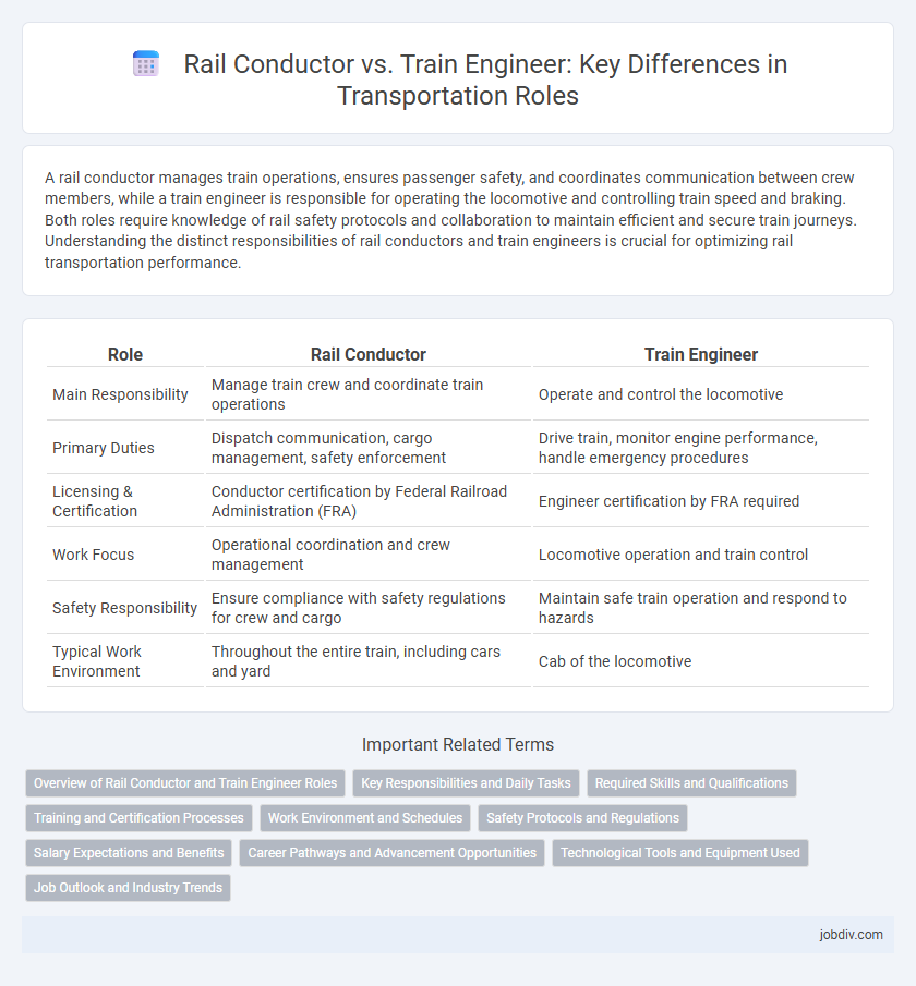 Rail Conductor vs. Train Engineer: Key Differences in Transportation Roles