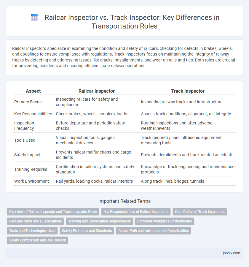 Railcar Inspector vs. Track Inspector: Key Differences in Transportation Roles