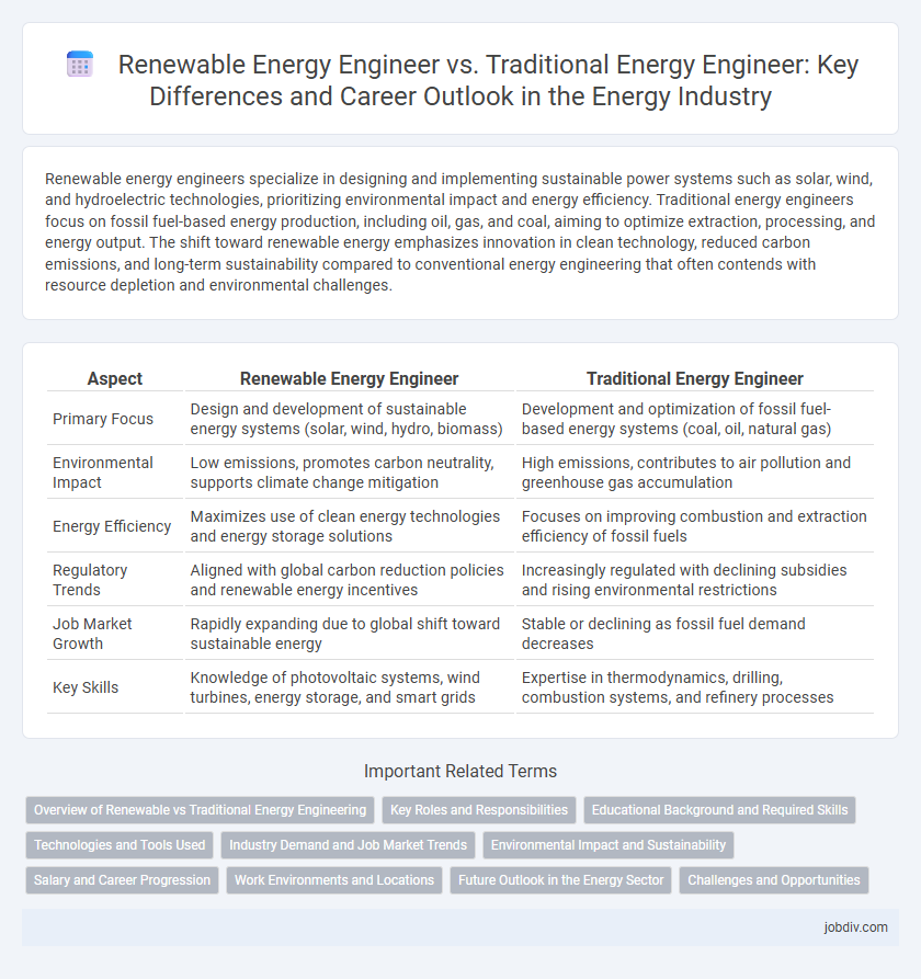 Renewable Energy Engineer vs. Traditional Energy Engineer: Key Differences and Career Outlook in the Energy Industry