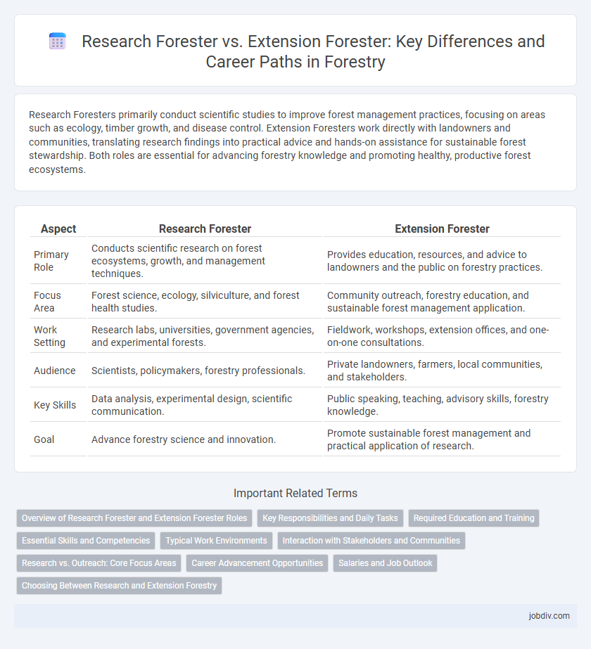 Research Forester vs. Extension Forester: Key Differences and Career Paths in Forestry