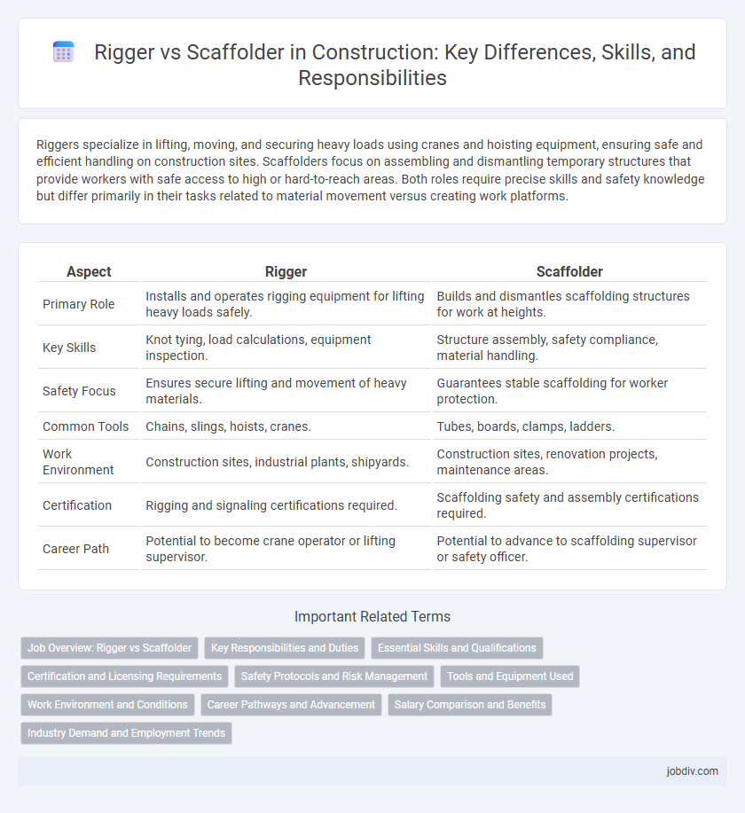 Rigger vs Scaffolder in Construction: Key Differences, Skills, and Responsibilities