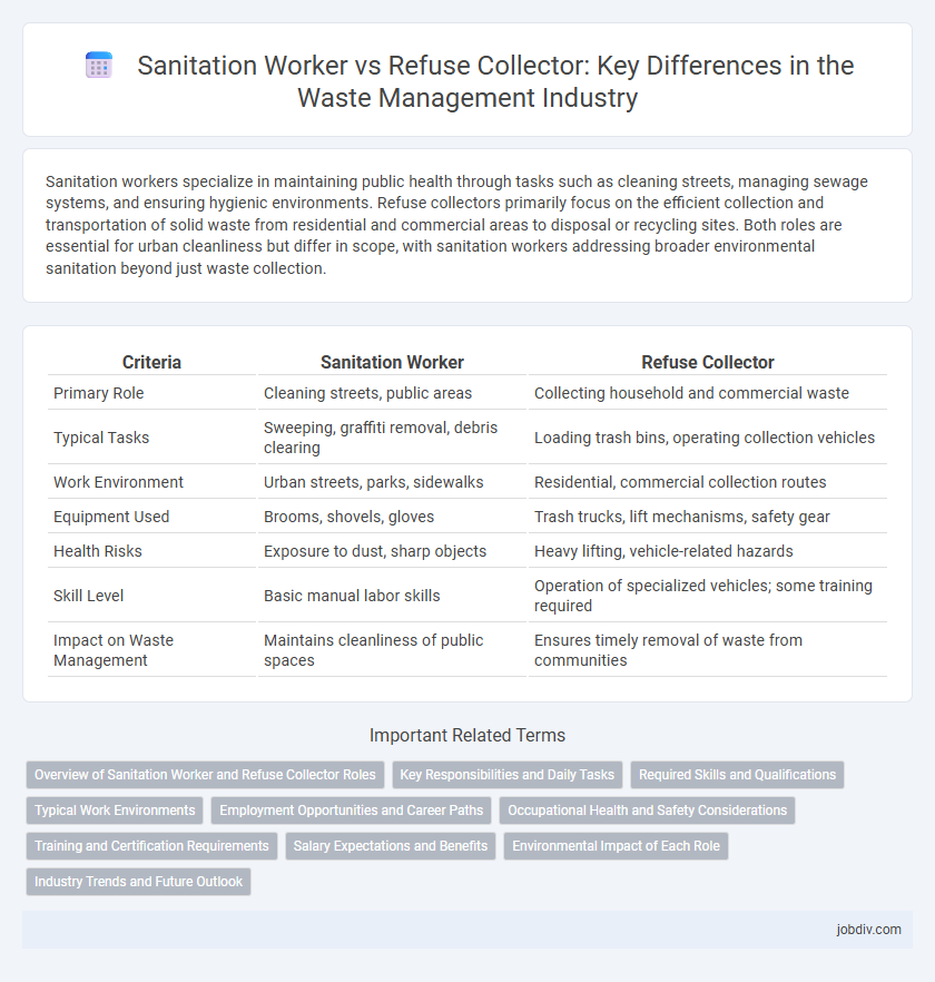 Sanitation Worker vs Refuse Collector: Key Differences in the Waste Management Industry