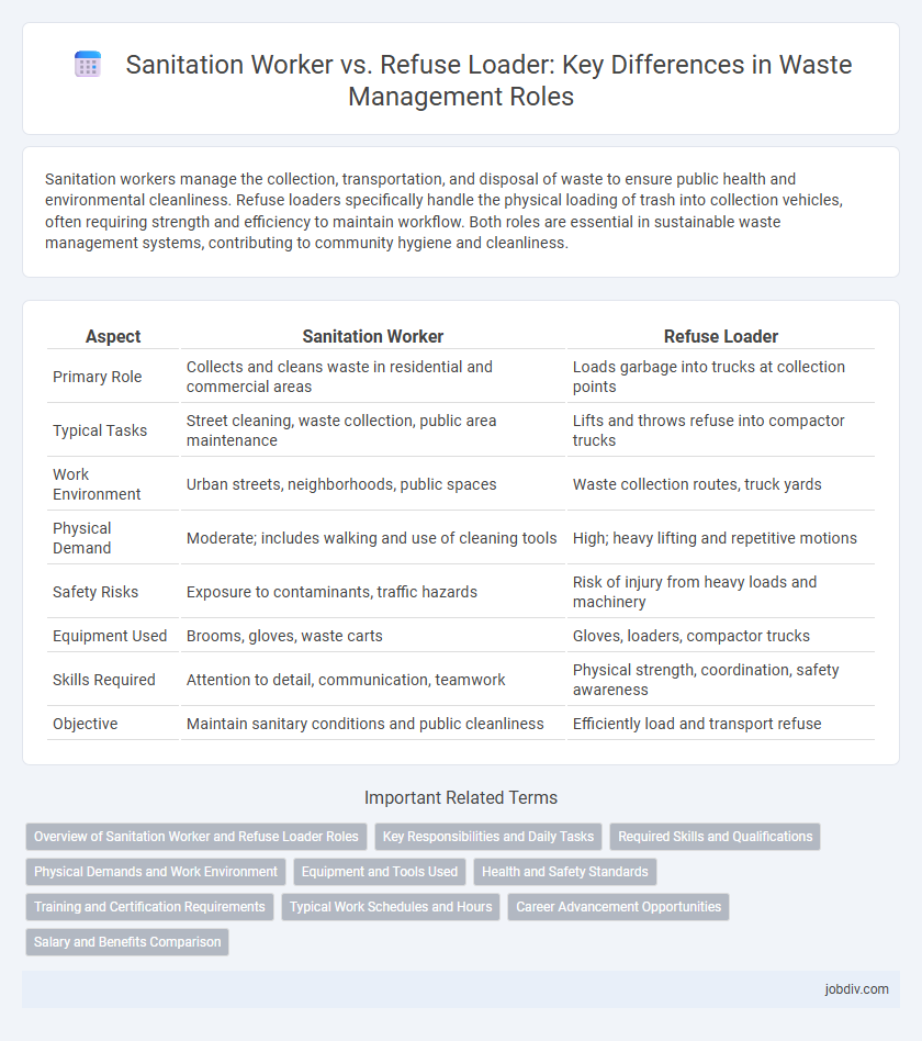 Sanitation Worker vs. Refuse Loader: Key Differences in Waste Management Roles