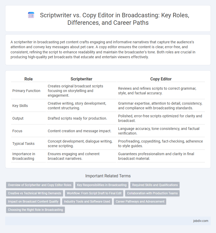 Scriptwriter vs. Copy Editor in Broadcasting: Key Roles, Differences, and Career Paths