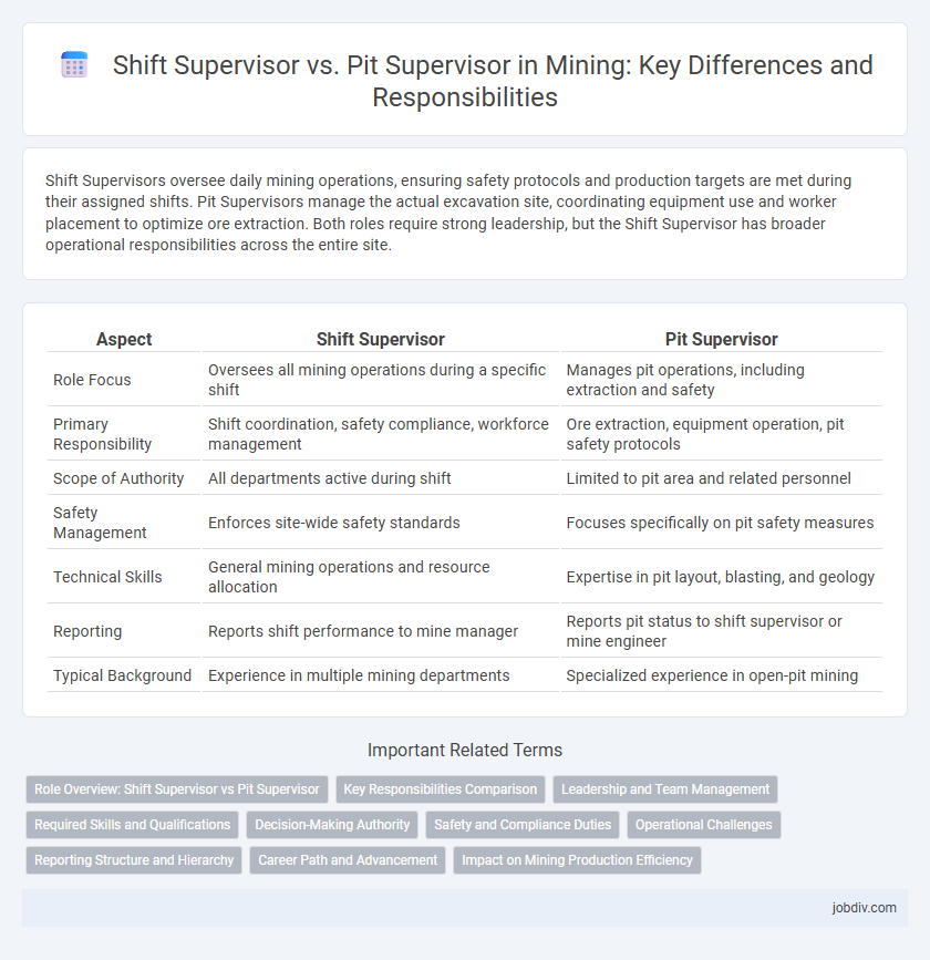 Shift Supervisor vs. Pit Supervisor in Mining: Key Differences and Responsibilities