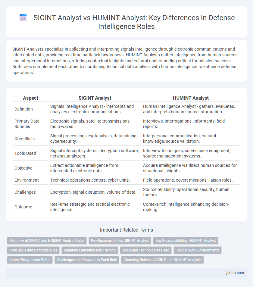 SIGINT Analyst vs HUMINT Analyst: Key Differences in Defense Intelligence Roles