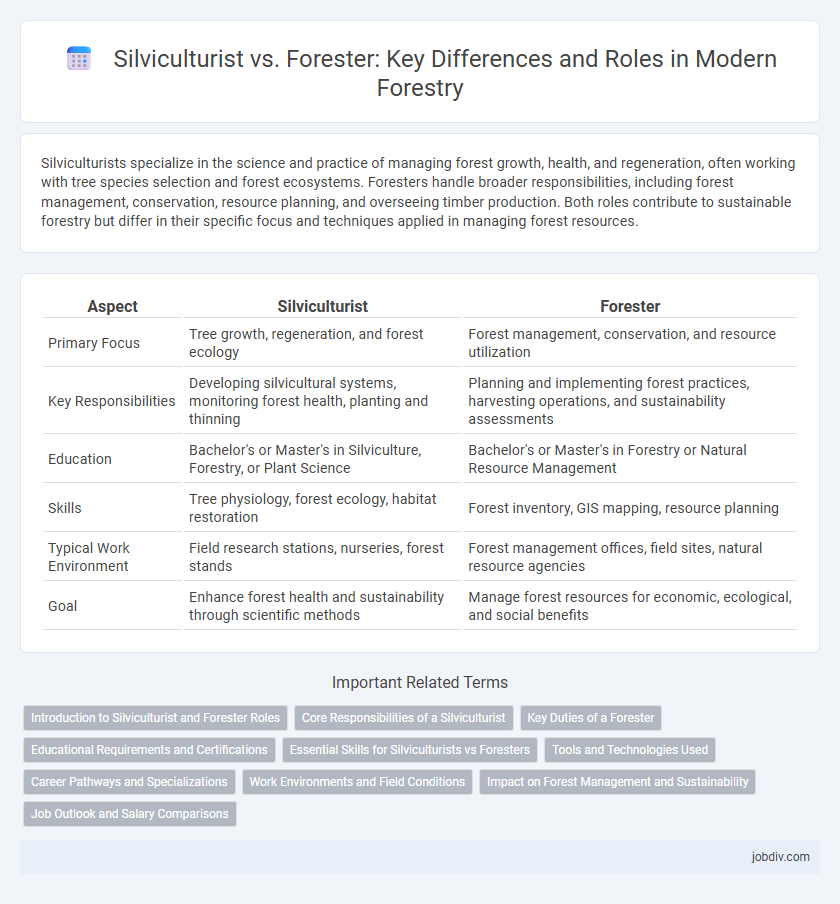 Silviculturist vs. Forester: Key Differences and Roles in Modern Forestry