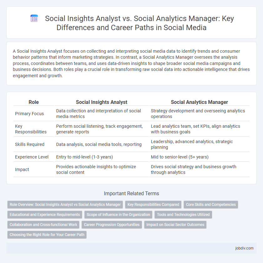 Social Insights Analyst vs. Social Analytics Manager: Key Differences and Career Paths in Social Media