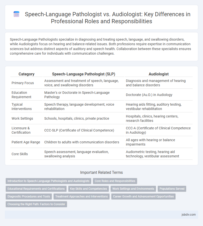 Speech-Language Pathologist vs. Audiologist: Key Differences in Professional Roles and Responsibilities