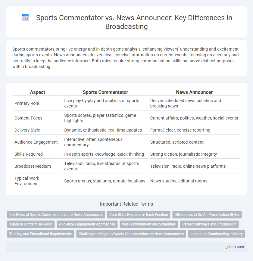 Sports Commentator vs. News Announcer: Key Differences in Broadcasting