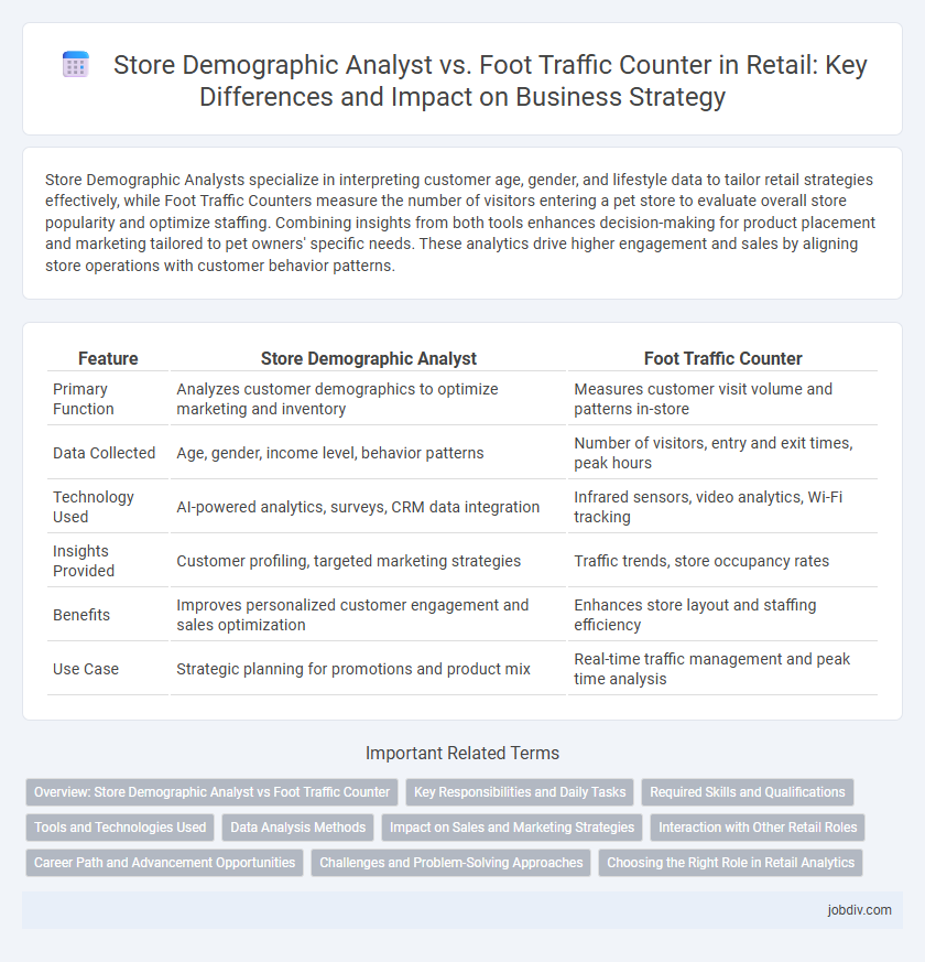 Store Demographic Analyst vs. Foot Traffic Counter in Retail: Key Differences and Impact on Business Strategy