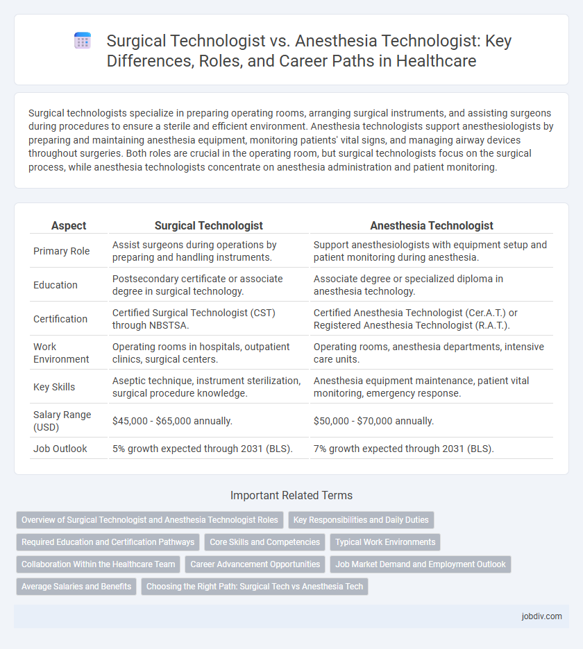 Surgical Technologist vs. Anesthesia Technologist: Key Differences, Roles, and Career Paths in Healthcare