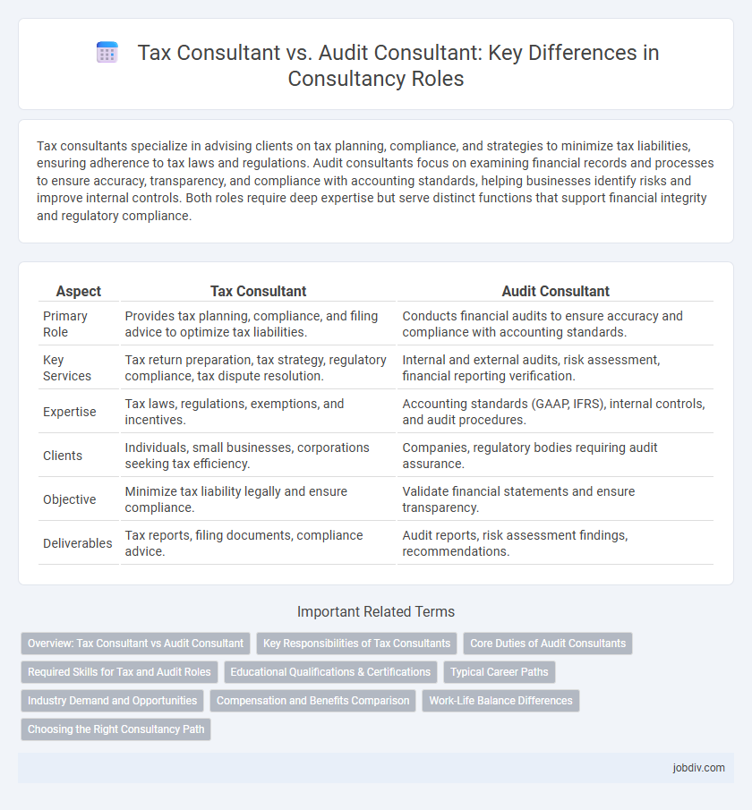 Tax Consultant vs. Audit Consultant: Key Differences in Consultancy Roles