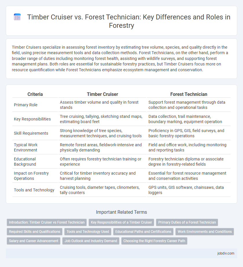 Timber Cruiser vs. Forest Technician: Key Differences and Roles in Forestry