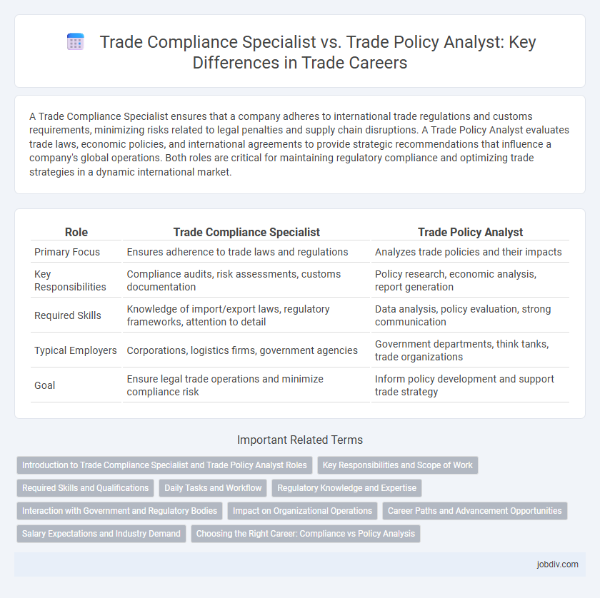 Trade Compliance Specialist vs. Trade Policy Analyst: Key Differences in Trade Careers