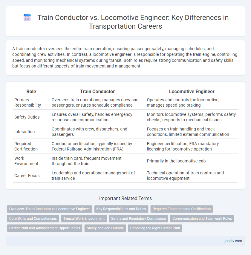 Train Conductor vs. Locomotive Engineer: Key Differences in Transportation Careers