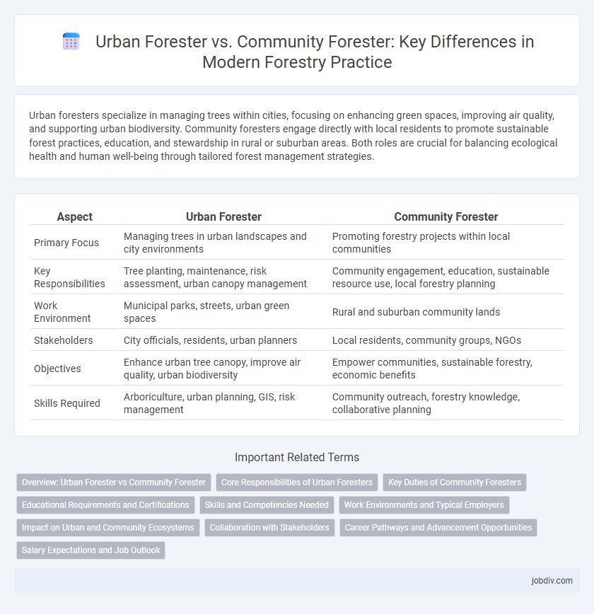 Urban Forester vs. Community Forester: Key Differences in Modern Forestry Practice