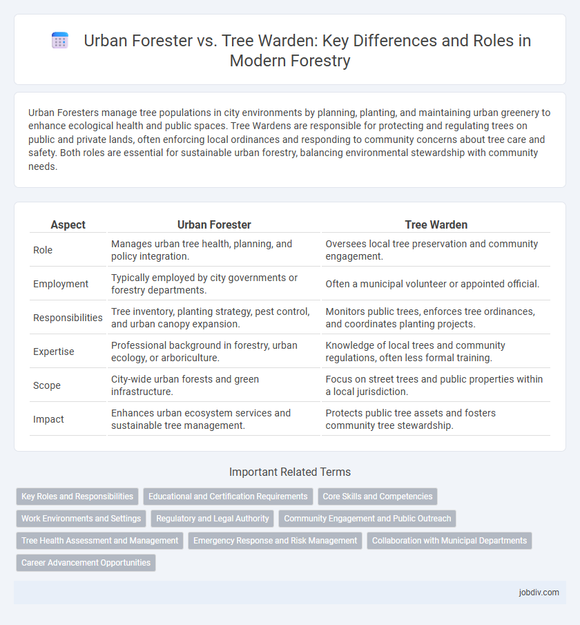 Urban Forester vs. Tree Warden: Key Differences and Roles in Modern Forestry