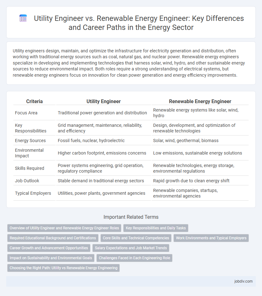Utility Engineer vs. Renewable Energy Engineer: Key Differences and Career Paths in the Energy Sector
