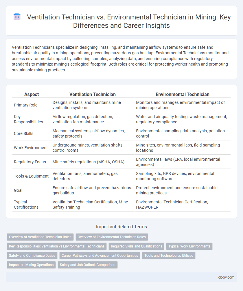 Ventilation Technician vs. Environmental Technician in Mining: Key Differences and Career Insights