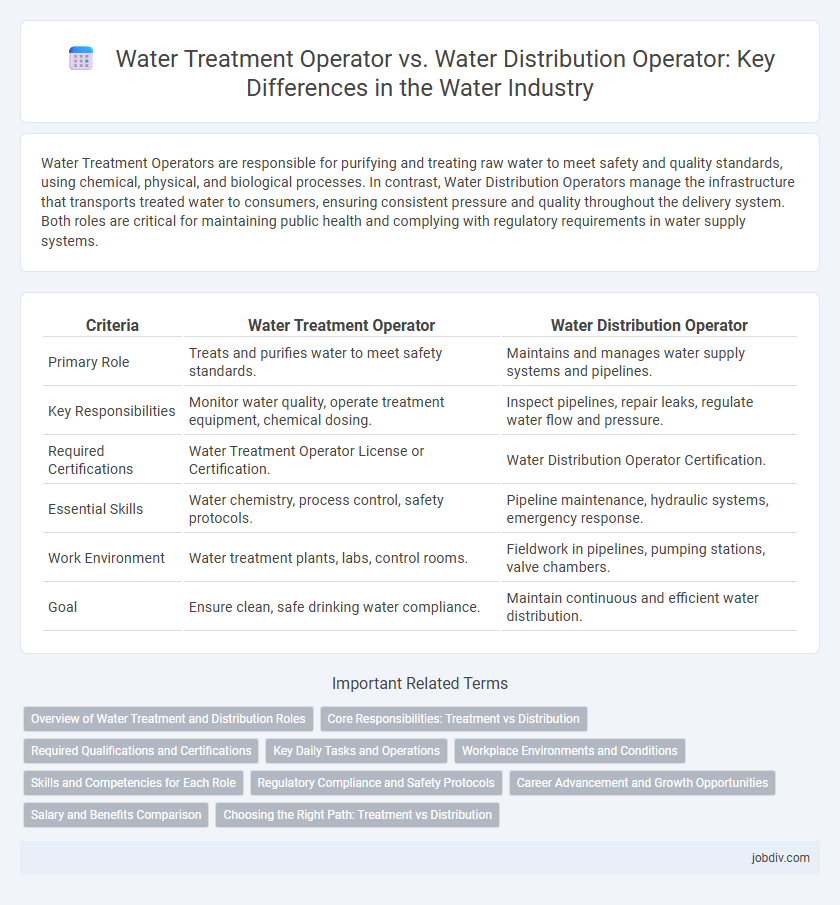 Water Treatment Operator vs. Water Distribution Operator: Key Differences in the Water Industry