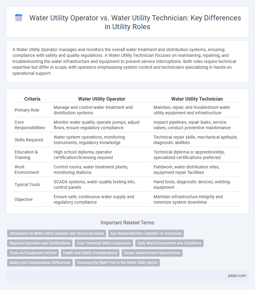 Water Utility Operator vs. Water Utility Technician: Key Differences in Utility Roles
