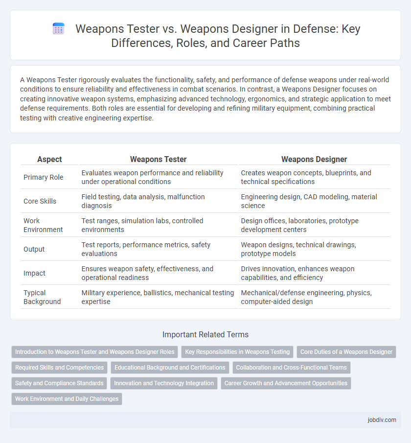 Weapons Tester vs. Weapons Designer in Defense: Key Differences, Roles, and Career Paths