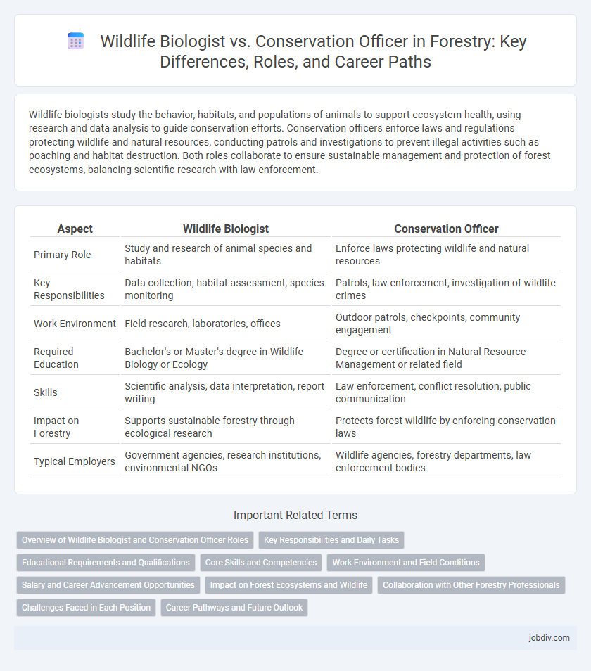 Wildlife Biologist vs. Conservation Officer in Forestry: Key Differences, Roles, and Career Paths