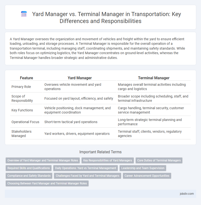 Yard Manager vs. Terminal Manager in Transportation: Key Differences and Responsibilities