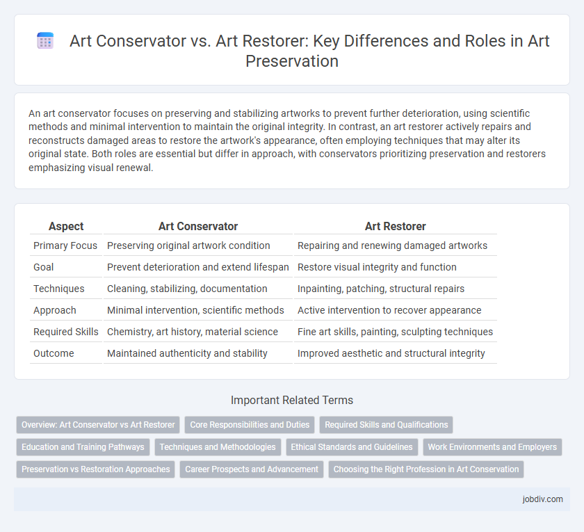 Art Conservator vs. Art Restorer: Key Differences and Roles in Art Preservation