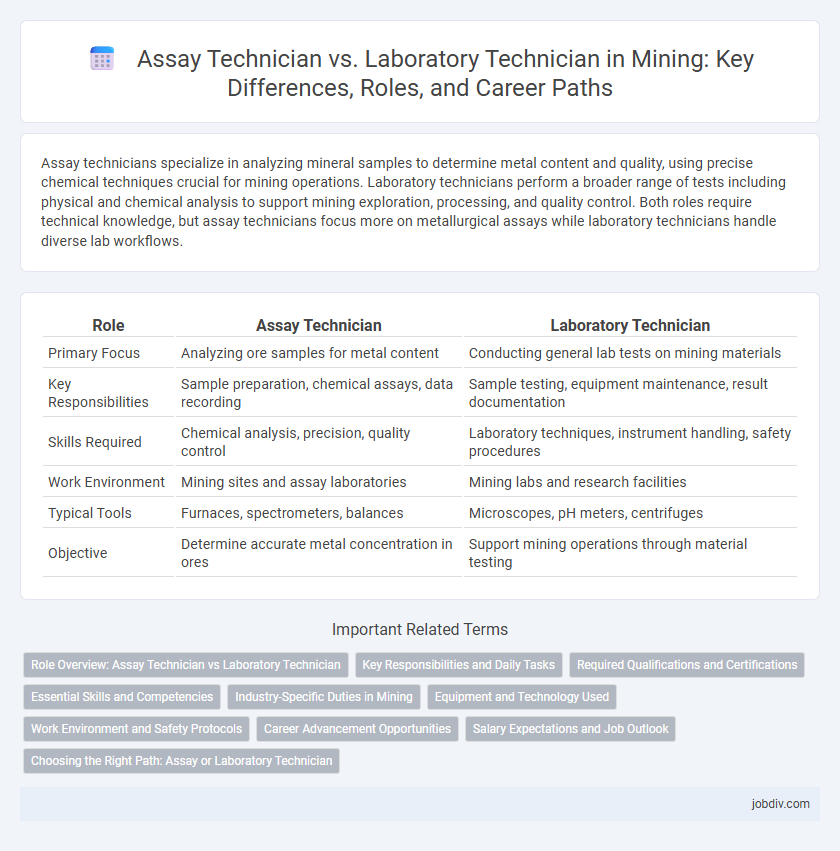 Assay Technician vs. Laboratory Technician in Mining: Key Differences, Roles, and Career Paths