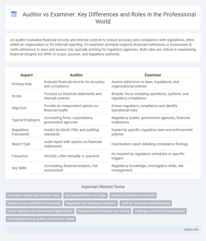 Auditor vs Examiner: Key Differences and Roles in the Professional World