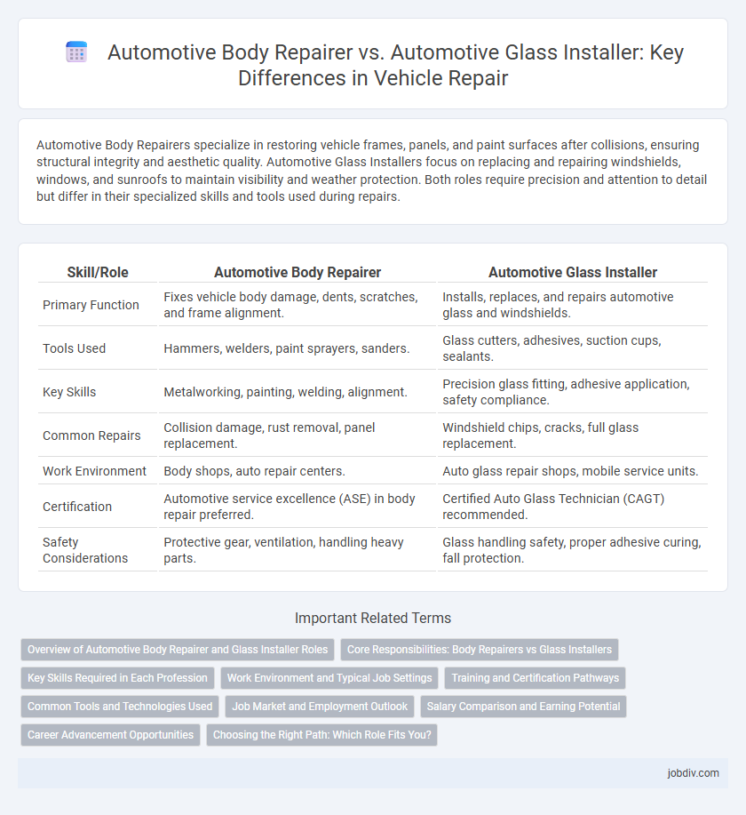 Automotive Body Repairer vs. Automotive Glass Installer: Key Differences in Vehicle Repair